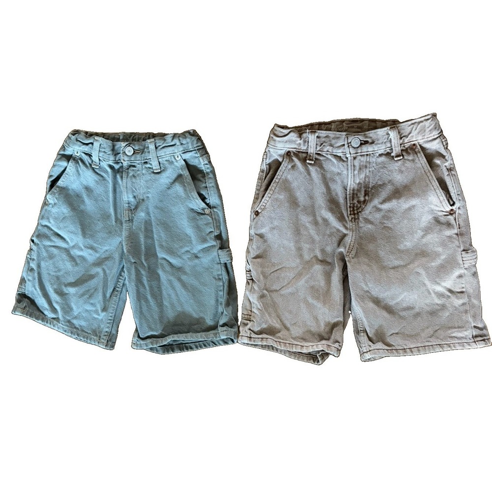 Two Pair lot Old Navy Boys  Denim‎ Shorts Jorts Baggy Skate Adjustable  10 Slim